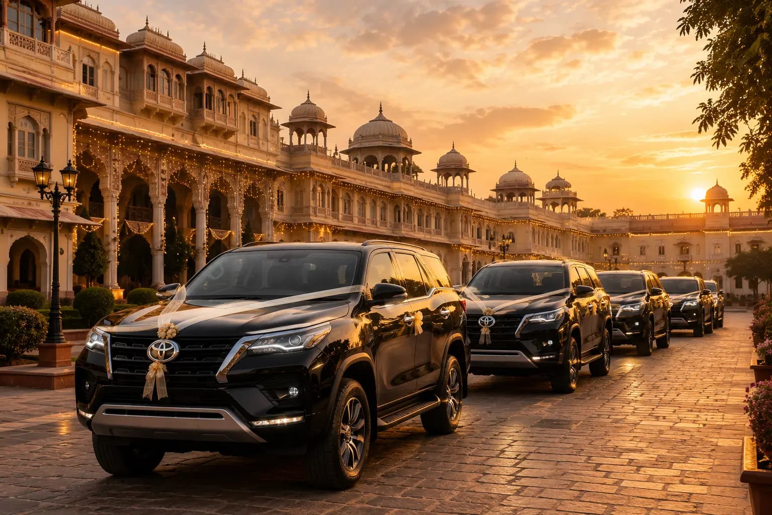 Grand Baraat Convoy Arrival at Fairmont Palace